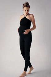 Adjustable Waist Maternity Leggings Black - LT9002