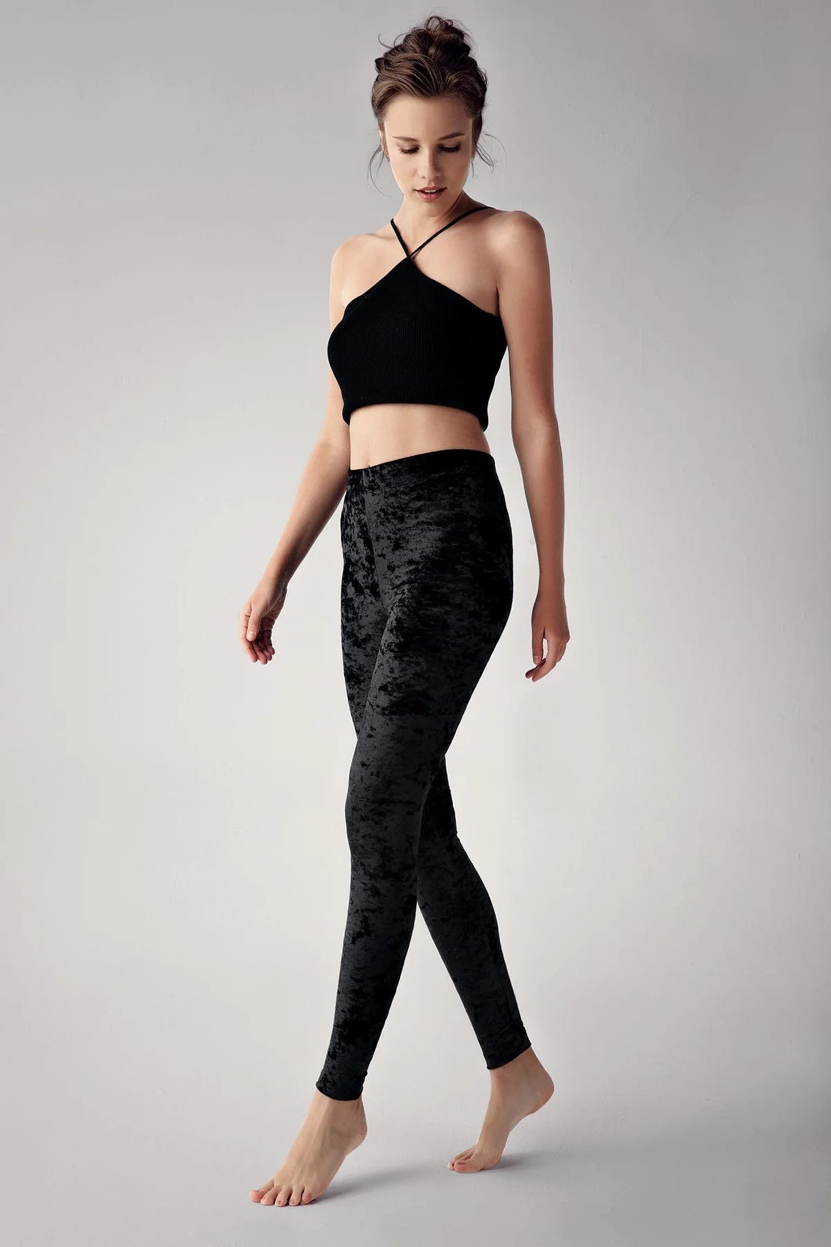 Velvet Shaping Maternity Leggings Black - LT9005