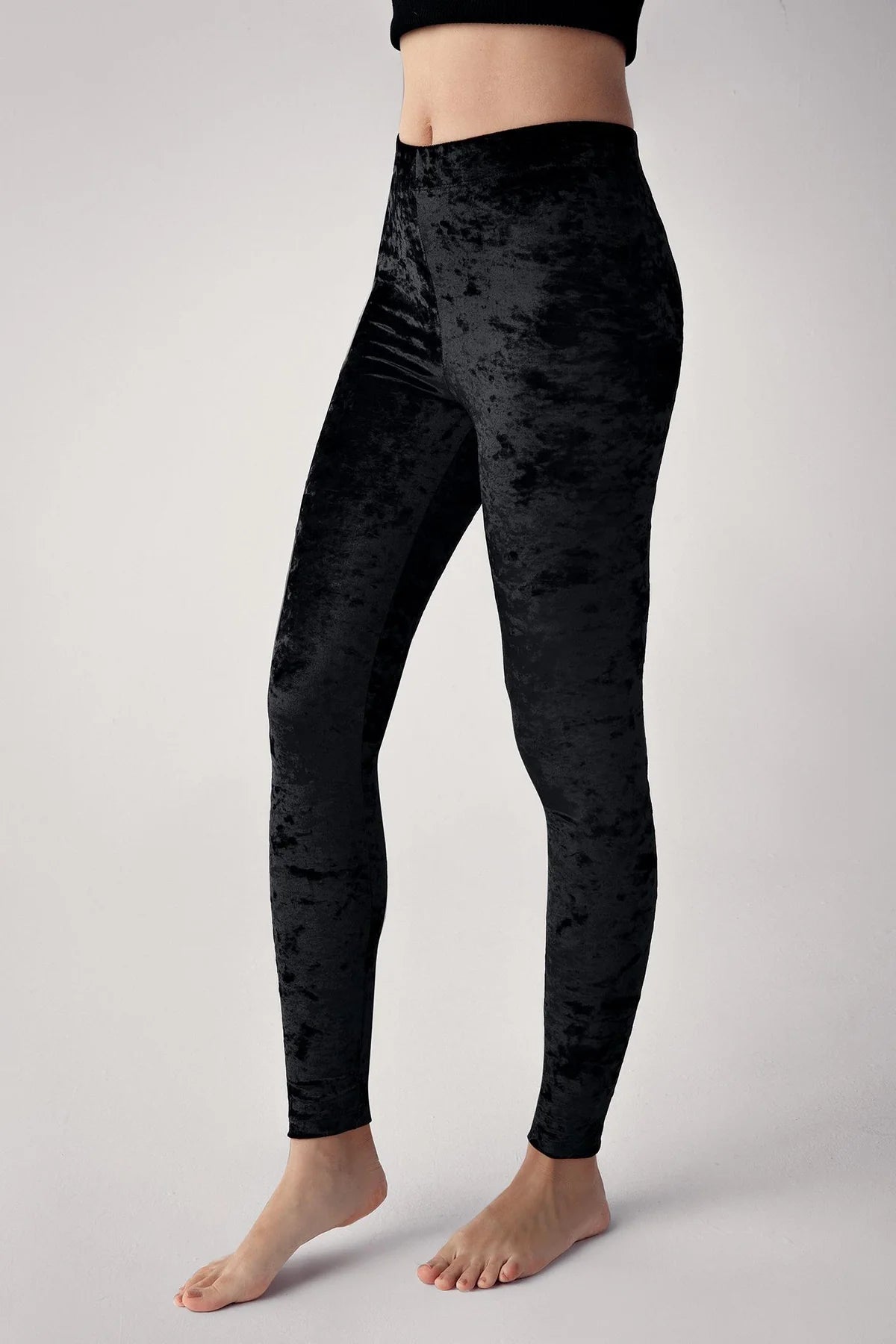 Velvet Shaping Maternity Leggings Black - LT9005