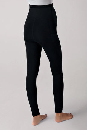 Adjustable High-Waisted Flexible Shaping Maternity Leggings Black - LT9006