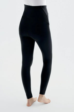 Cross Waist High-Waisted Elastic Supportive Maternity Leggings Black - LT9013