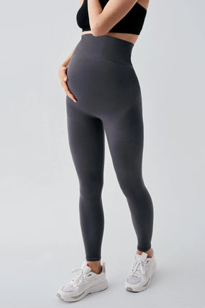 Seamless High Waist Shaping Extra Flexible Sports Maternity Leggings Anthracite - LTS901