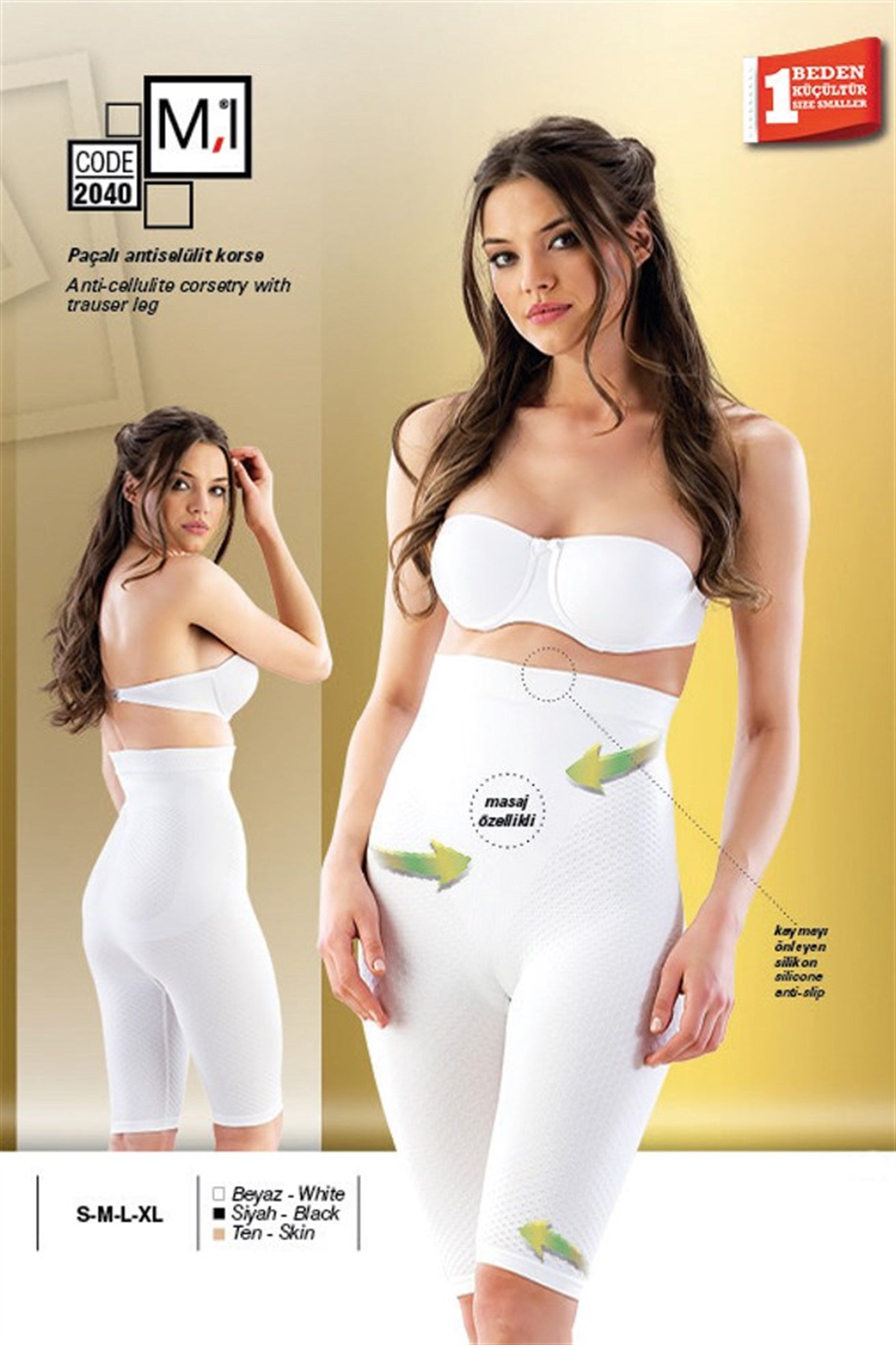 Seamless Anti Cellulite Long Johns Boxer Postpartum Corset - 2040