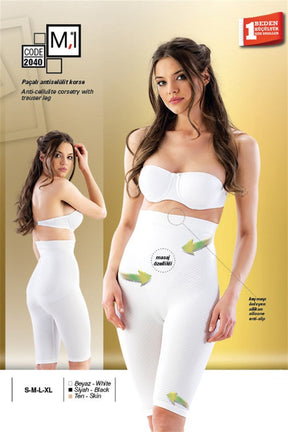 Seamless Anti Cellulite Long Johns Boxer Postpartum Corset - 2040