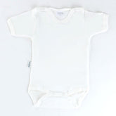 Short Sleeve Baby Bodysuit Ecru (0-12 Months) - 001.0156