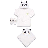 Panda Themed Baby Bathrobe Set White (0-24 Months) - 047.30037.10