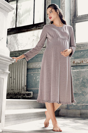 Double Breasted Maternity & Nursing Nightgown Coffee - 13112