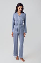 Polka Dot Maternity & Nursing Pajamas Indigo - 15201