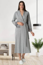 Lace Maternity Robe Grey - 1543