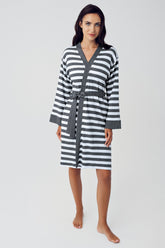 Knitwear Short Maternity Robe Anthracite - 15514