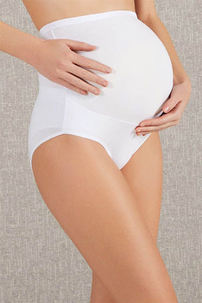Modal Cotton High Waist Maternity Panties White - 2588