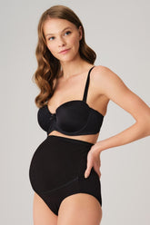 Modal Cotton High Waist Maternity Panties Black - 2588
