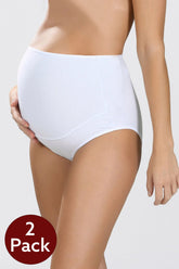2-Pack Cotton Maternity Panties White - 540