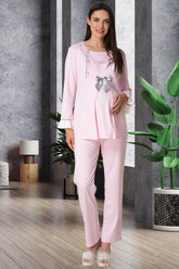 Heart Maternity & Nursing Pajamas Pink - 5529