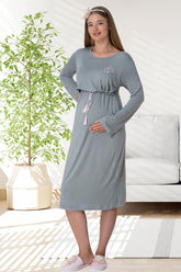 Breastfeeding Maternity & Nursing Nightgown Grey - 5539