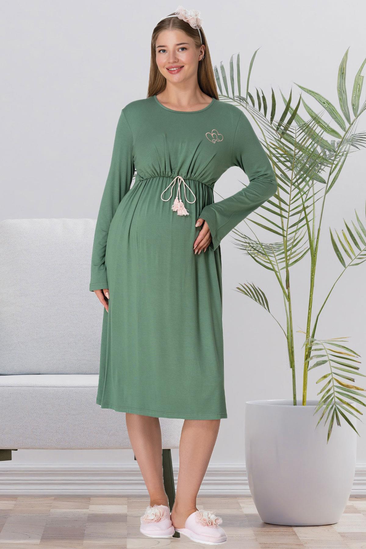 Breastfeeding Maternity & Nursing Nightgown Green - 5539