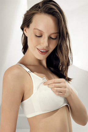 Cotton Jersey Nursing Bra Ecru - 8150