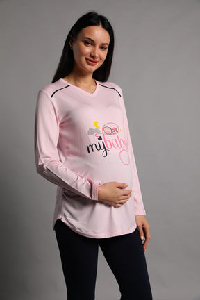 My Baby Maternity T-Shirt & Tights Set Pink - 5345