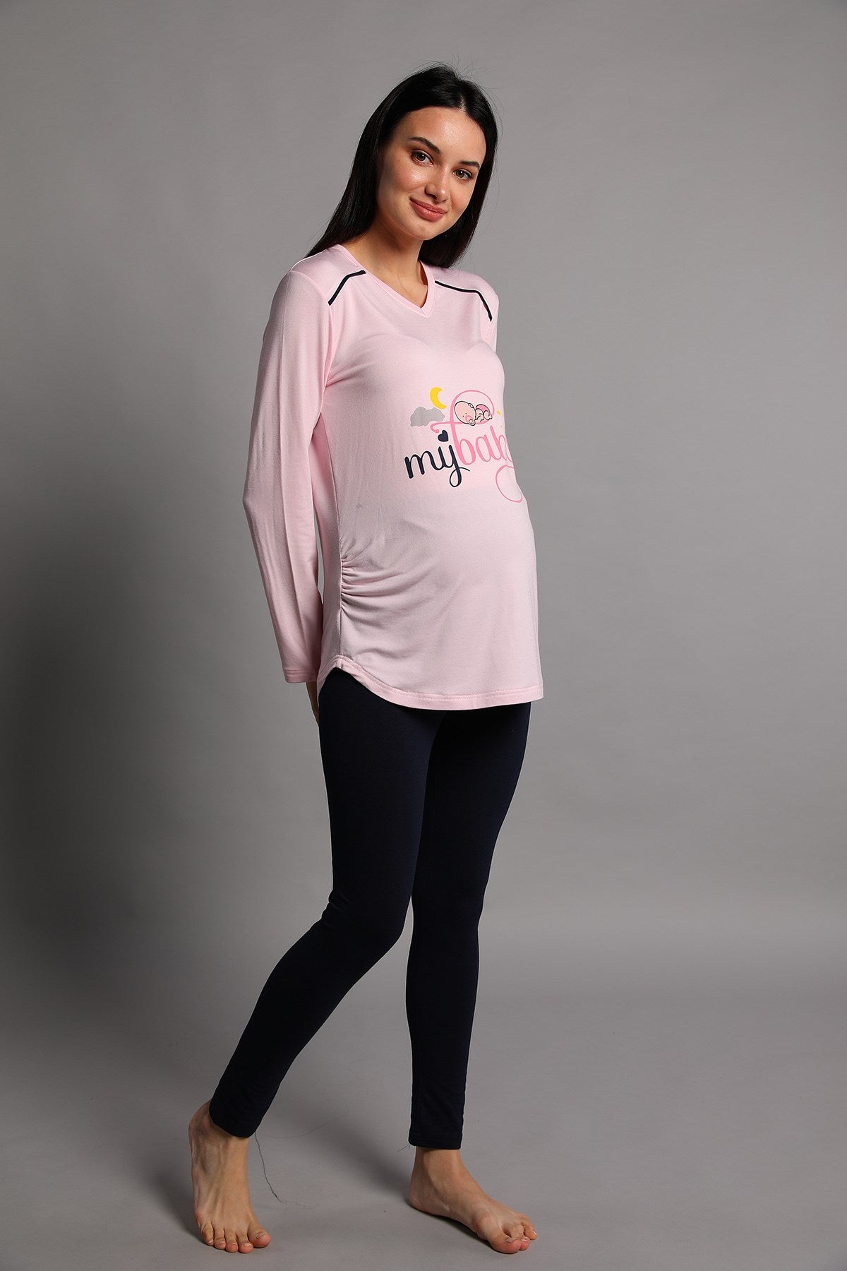 My Baby Maternity T-Shirt & Tights Set Pink - 5345